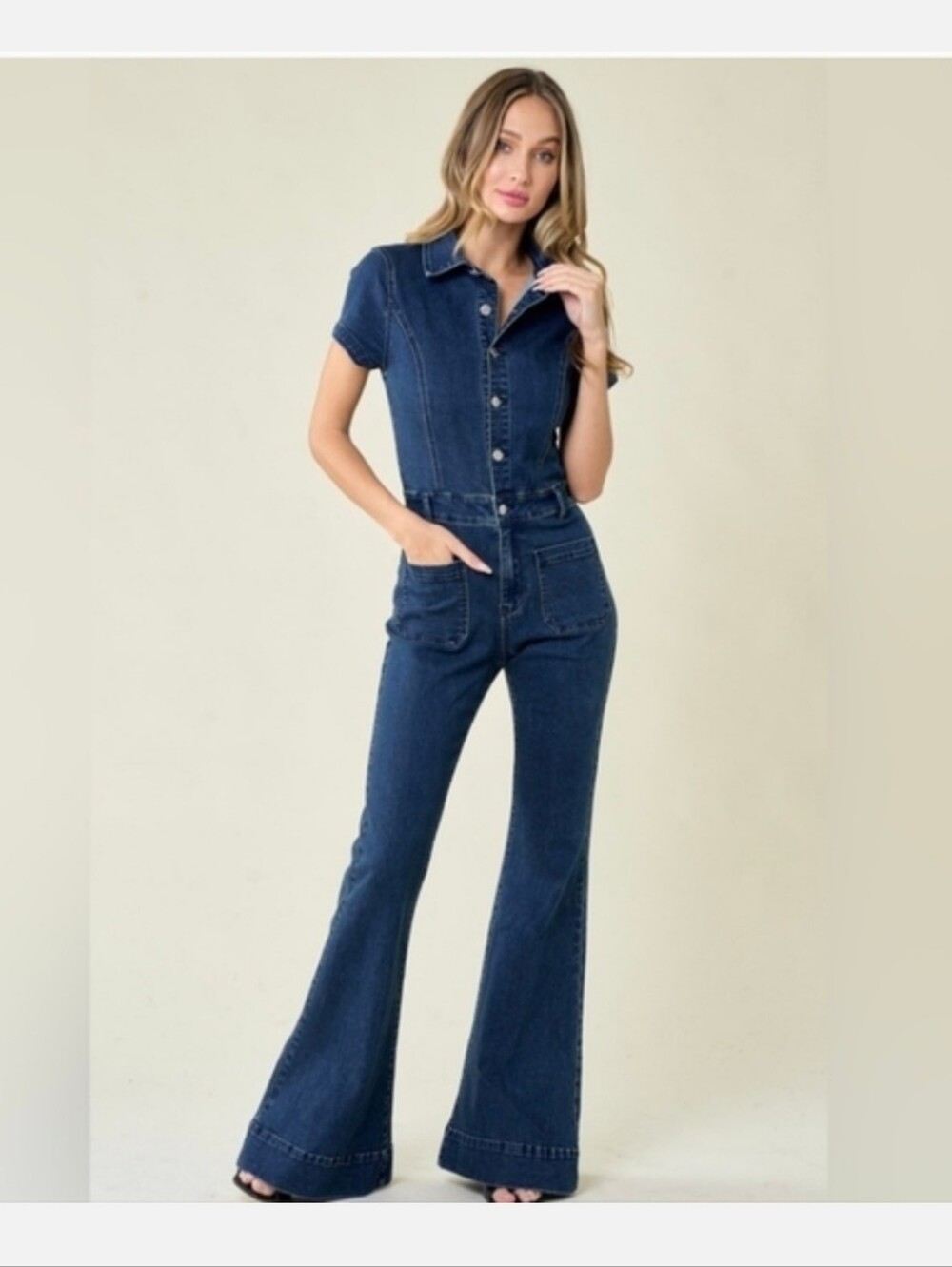 Wisteria Lane Dark Denim Jumpsuit Size XL